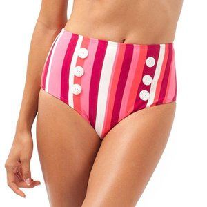 Chicama High Waist Bikini Bottom in Rosa
